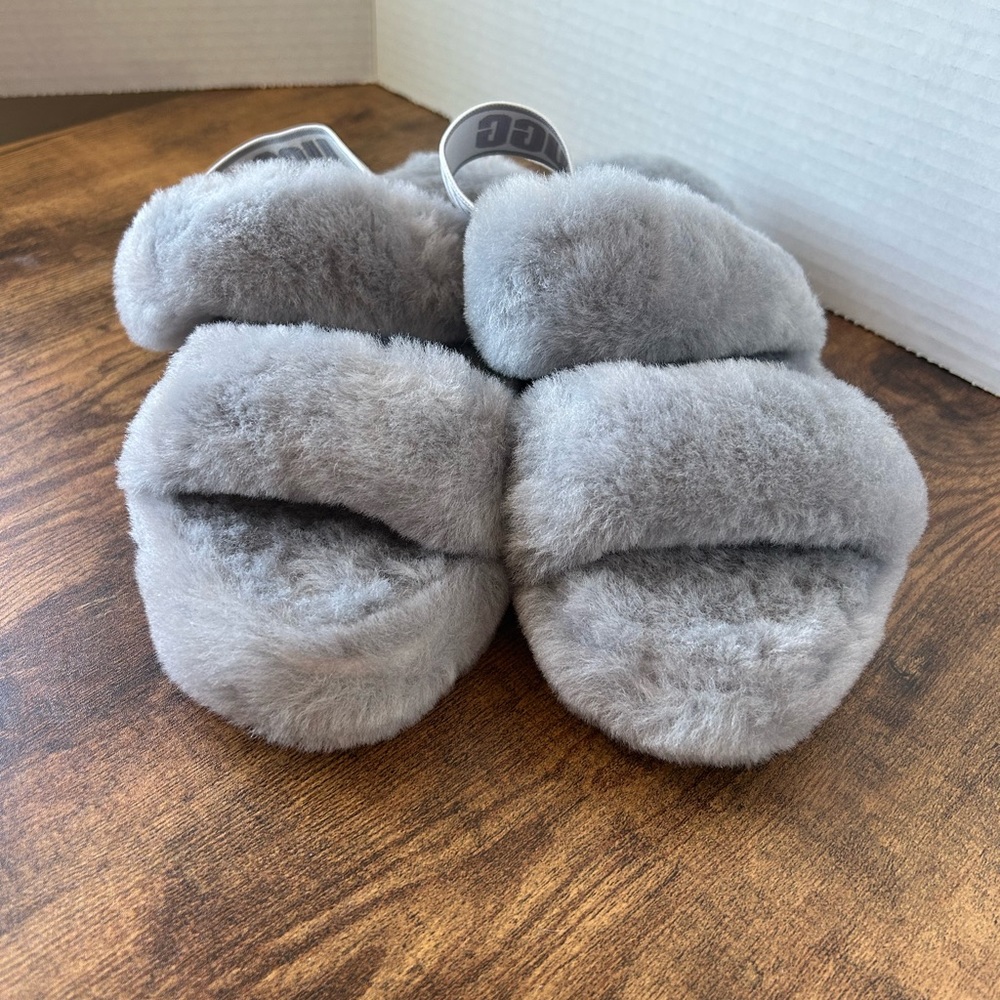 New Ugg Fluff Yeah Slides In Grey - image 2